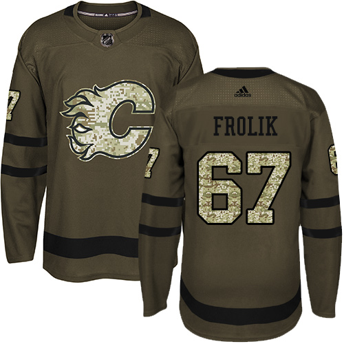Adidas Flames #67 Michael Frolik Green Salute to Service Stitched NHL Jersey
